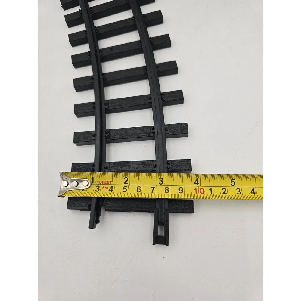 New Bright 1986 Vintage Curved Train Track‎ Lot of 9 Black Plastic G Scale